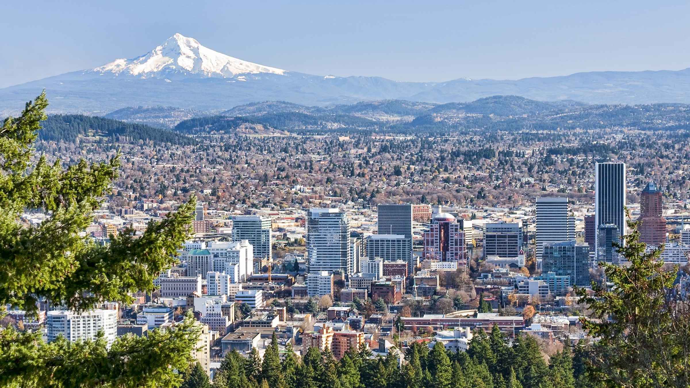 Portland skyline with Mount Hood